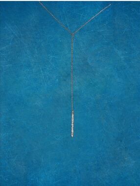 NWT Delicate Larait Style Crystal Rhinestone Drop Necklace 18" With 4" Drop